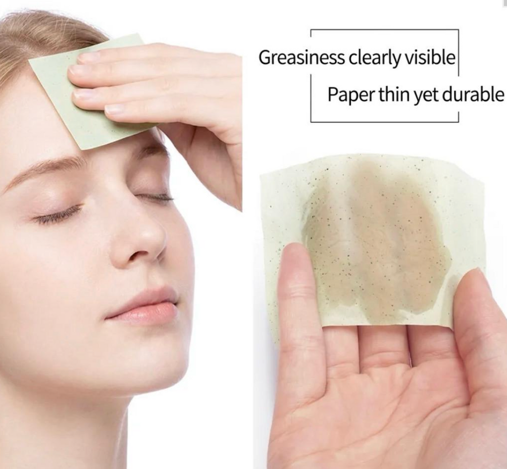 Facial Oil Absorbing Sheets- 100 pcs Rose Oil Infused